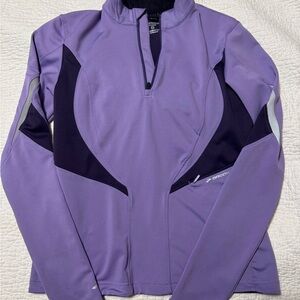 Brooks Lavender and Dark Purple Quarter-Zip Top